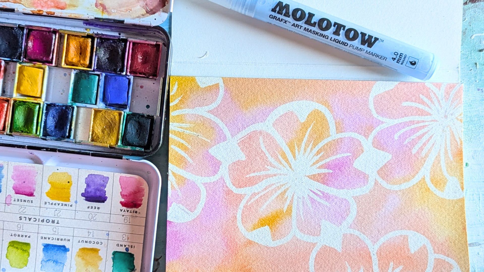 Carte postale originale en Mixed Media